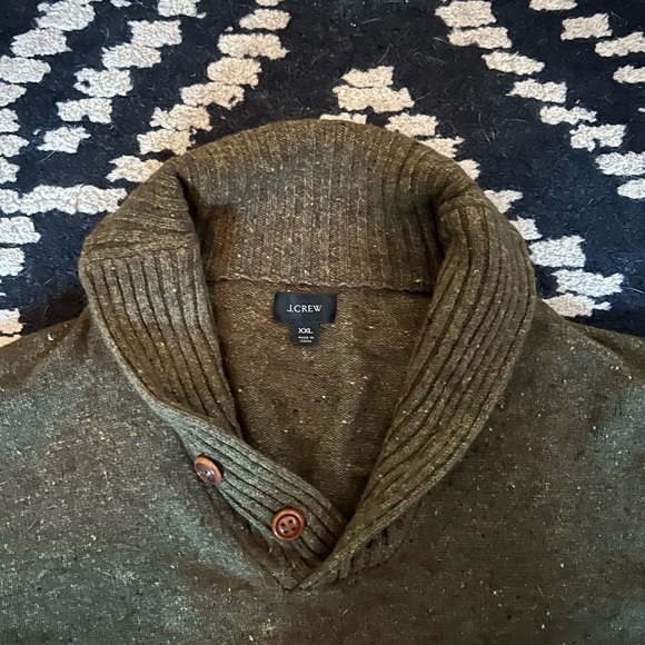 J. Crew merino wool collared green sweater. - Picture 3 of 5